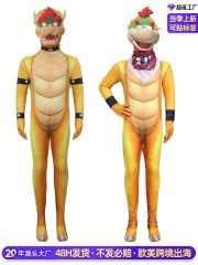 Super Mario Bowser Adult Cosplay Costume Jumpsuit Headset Halloween Cross-Border Performance Entertainment Stage Suit