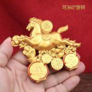 Original 2026 Year Of Horse Fortune Rotatable Metal Sculpture Customizable Wealth Bringing New Year Zodiac Ornament Souvenir - Image 4