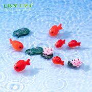 Customizable Decorative Resin Ornaments Miniature Landscape Simulation Red Koi Fish Tank Ocean Beach Scenery Creative Accessories Small Figurines - Image 3