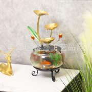 Home Decor Glass Fish Tank Ornament Flowing Water Fountain Living Room Front Desk Opening Gift Lucky Money Attracting Decoration - Image 5