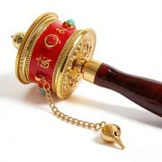 Tibetan Hand-Cranked Golden Cylinder Craft Souvenir Custom Metal Medal Badge for Tourism Photography in Lhasa - Image 3