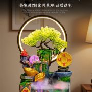 Lucky Mountain Water Fountain Resin Ornament for Office Home Decorative Flowing Water Feature Wealth Attracting Fish Tank - Image 3
