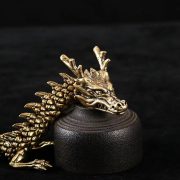 Custom Metal Dragon Handlepiece Antique Finish Flexible Brass Collectible Cultural Creative Handcraft Wholesale Direct Supply - Image 5