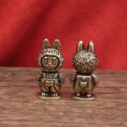 Custom Metal Miniature Figurine Bronze Labubu Retro Desktop Tea Pet Handmade Artwork Craft Decoration Small Tabletop Ornament - Image 2