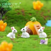 苔藓微景观摆件 小耳朵小白兔 兔子 兔斯基 树脂工艺品摆件配件 - Image 2