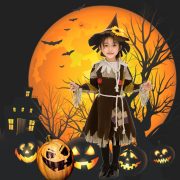 Children's Halloween Costume Green Wild Fairy Princess Skirt Adult Stage Performance Costume Little Straw Man Play Dress - Image 2