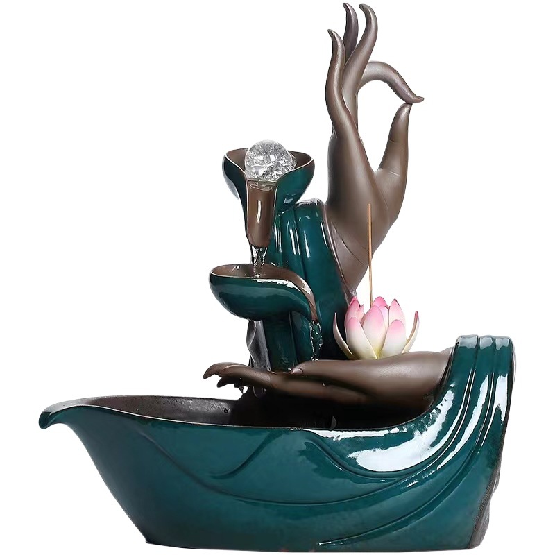 O1CN01mpk7f71Bs2wATKAE7_0-0-cib.jpg Buddha Hand Flowing Water Fountain Ceramic Zen Home Indoor Humidifier Decorative Gift for Moving Business Opening Wealth Attraction - Image 1