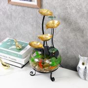 Simplified Desktop Home Glass Aquarium Wealth Attracting Flowing Water Fountain Ornament for TV Cabinet Living Room Entrance Landscape