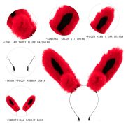 Adjustable Color Block Custom Mascot Costume Headband Halloween Role Play Rabbit Ear Cosplay Plush Hair Accessory - Image 4
