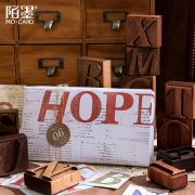 Mieden Cherry Wood Stamp Ornament American Vintage Style Retro Letter Series Rubber DIY Handmade Album Decorations - Image 4