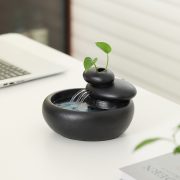 Creative Chinese Style Stacked Stone Water Fountain Ornament for Office Tea Table New Home Decoration Fish Tank Gift - Image 3