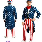 Uncle Sam Adult Costume Halloween Independence Day US Flag Outfit Cross-Border Stage Performance Clothing Men's Historical Theme