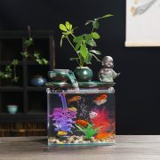 Creative Mini Living Room Circular Flowing Water Fountain Ornament Wealth Attracting Office Desktop Aquarium Moving Gift - Image 4