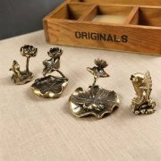 Bronze Lotus Frog Reversible Incense Home Office Decorative Waterfall Aromatherapy Holder Metal Craftwork Custom Badge