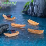Jiangnan Little Boat Miniature Creative Model Home Craftwork DIY Resin Gift Small Display Piece Fishing Boat Black Canoe