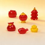 New Year Customizable Decorative Resin Ornament Miniature Landscape Lanterns Firecrackers Fortune Bag DIY Craft Accessories