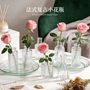外贸轻奢复古玻璃透明花瓶插花高级感水培小花瓶套装花瓶桌面摆件 - Image 2