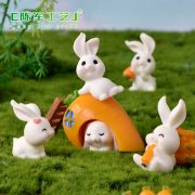 Customizable Decorative Rabbit House Resin Craft Cute Cartoon Animal Carrot Theme Micro Landscape Garden Art Ornament - Image 3