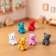 Customizable Decorative Bear Keychain Cartoon PVC Craftwork Miniature Landscape Doll Collectible Ornament Resin Crafts - Image 2