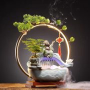 Creative Ceramic Glass Flowing Water Fountain Ornament Indoor Office Living Room Decorative Piece for Fish Tank Humidifier - Image 3