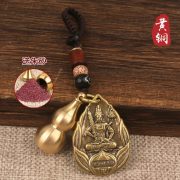 Factory Direct Sale Vintage Bronze Gourd Copper Coin Car Keychain Pendant Zodiac Animal Chinese Buddhism Custom Metal Medal Badge - Image 4
