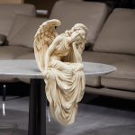 European Style Vintage Resin Angel Girl Figurine Customizable Decorative Ornament for Home Living Room Balcony Desktop Entrance Decoration