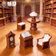 微景观摆件欧式古典图书馆 圆桌椅子沙发diy创意新品车载桌面小摆 - Image 3