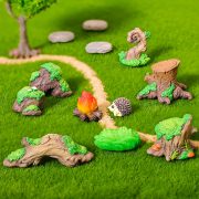 Customizable Decorative Resin Ornaments Micro Landscape Gardening Accessories Tree Stump Stone Potted Succulent Aquarium Decor