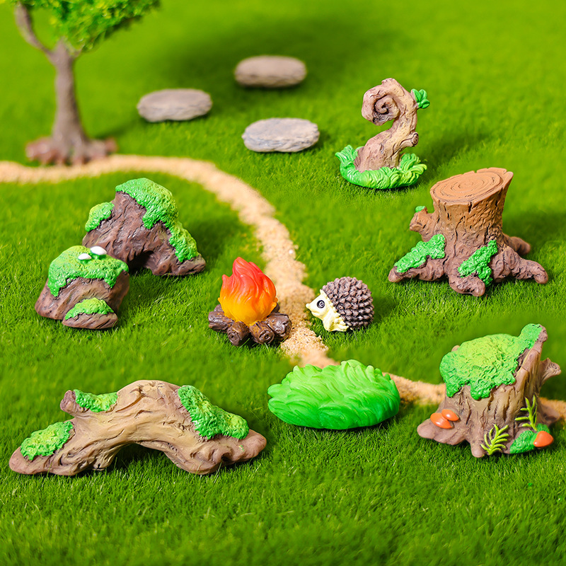 O1CN01oYHOED2Mpj2yoZSLA_3009339877-0-cib.jpg Customizable Decorative Resin Ornaments Micro Landscape Gardening Accessories Tree Stump Stone Potted Succulent Aquarium Decor - Image 1