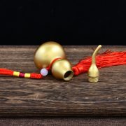 黄铜葫芦摆件中式家居装饰空心开口挂件仿古铜砂金葫芦工艺品 - Image 2