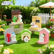 Customizable Decorative Ornaments Miniature Garden Scene Dog Figurine DIY Desktop Creative Resin Craft Accessories