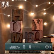 Mieden Cherry Wood Stamp Ornament American Vintage Style Retro Letter Series Rubber DIY Handmade Album Decorations - Image 2