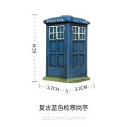 Retro Creative Gift Cartoon Home Desktop Decoration Resin Craftwork Telephone Booth Customizable Ornament Clear Shelf - Image 4