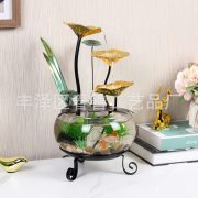 Simplified Home Decor Wealth Attracting Glass Aquarium Water Flow Landscape Small Ornaments for Living Room Entrance Office - Image 3