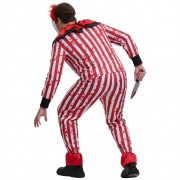 Adult Halloween Red Black Striped Clown Costume With Blood for Party Performance Scary Horror Stage Show Outfit - Image 3