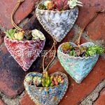 New Vintage Heart-Shaped Resin Potted Plant Wall-Mounted Succulent Assorted Greenery Decorative Ornaments Customizable Home Decor