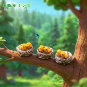 苔藓微景摆件观多肉盆栽造景装饰仿真卡通黄鹂鸟窝迷你微缩小摆件 - Image 2