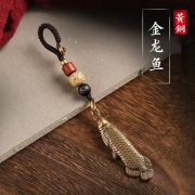 Bronze Golden Dragon Fish 3D Scale Pattern Annual Wealth Car Decoration Amulet Wholesale Custom Metal Medal Badge - Image 4