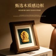 Customizable Decorative Wooden Ornaments Golden Statue Rubbing Tabletop Display for Living Room Office Ideal Gift Storage - Image 3