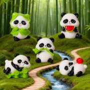 Customizable Decorative Resin Ornament Cartoon Panda Home Decoration Ideal for Car Desktop Festive Decorations - Image 3