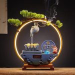 Creative Circular Flowing Water Fountain Ornament for Living Room Office Desktop Wealth Decoration Moving Business Opening Gift