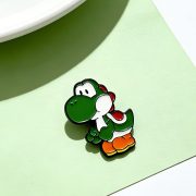 Green Dinosaur Custom Metal Medal Badge Cute Cartoon Creative Game Character Bomber Man Embroidery Pin - Image 3