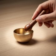 源头工厂迷你黄铜颂钵桌面解压冥想音疗小铜钵治愈配实木敲棒 - Image 2