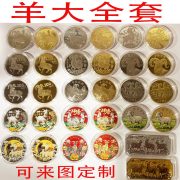 Lucky Sheep Year Commemorative Coin 2027 Zodiac Sheep Colorful Gold Metal Craftwork Ideal for Bank Insurance Promotions and Small Gifts
