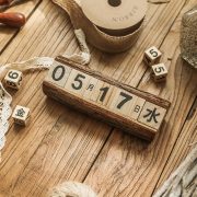 Retro Creative Wooden Date Mini Calendar Decorative Ornament American Vintage Style Desktop Tabletop Photography Prop - Image 5