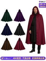 New Halloween Wizard Robe Death God Cosplay Vampire Performance Costume Adult Medieval Hooded Cloak Stage Performance Apparel