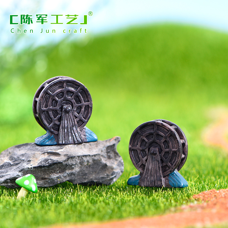 O1CN01qWQaOk1cadKgqbKiC_1031983617-0-cib.jpg Miniature Bonsai Landscape Decorative Ornaments Customizable DIY Assembly Mini Waterwheel For Indoor Garden Decoration - Image 1