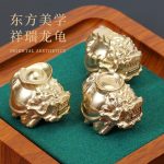 黄铜龙龟金钱龟貔貅雕刻件摆件马上有钱招财猫铜器工艺礼品装饰品