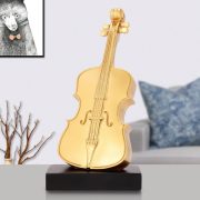 Retro Creative Luxury Resin Violin Desktop Decoration Customizable Ornament Home Decor Artistic Craft Musical Instrument - Image 2