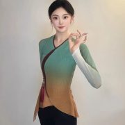 New Classic Dance Costume Women's Flowing Gown Ethnic Training Chinese National Gradient Outfit Art Exam Top Adult Stage Performance - Image 3